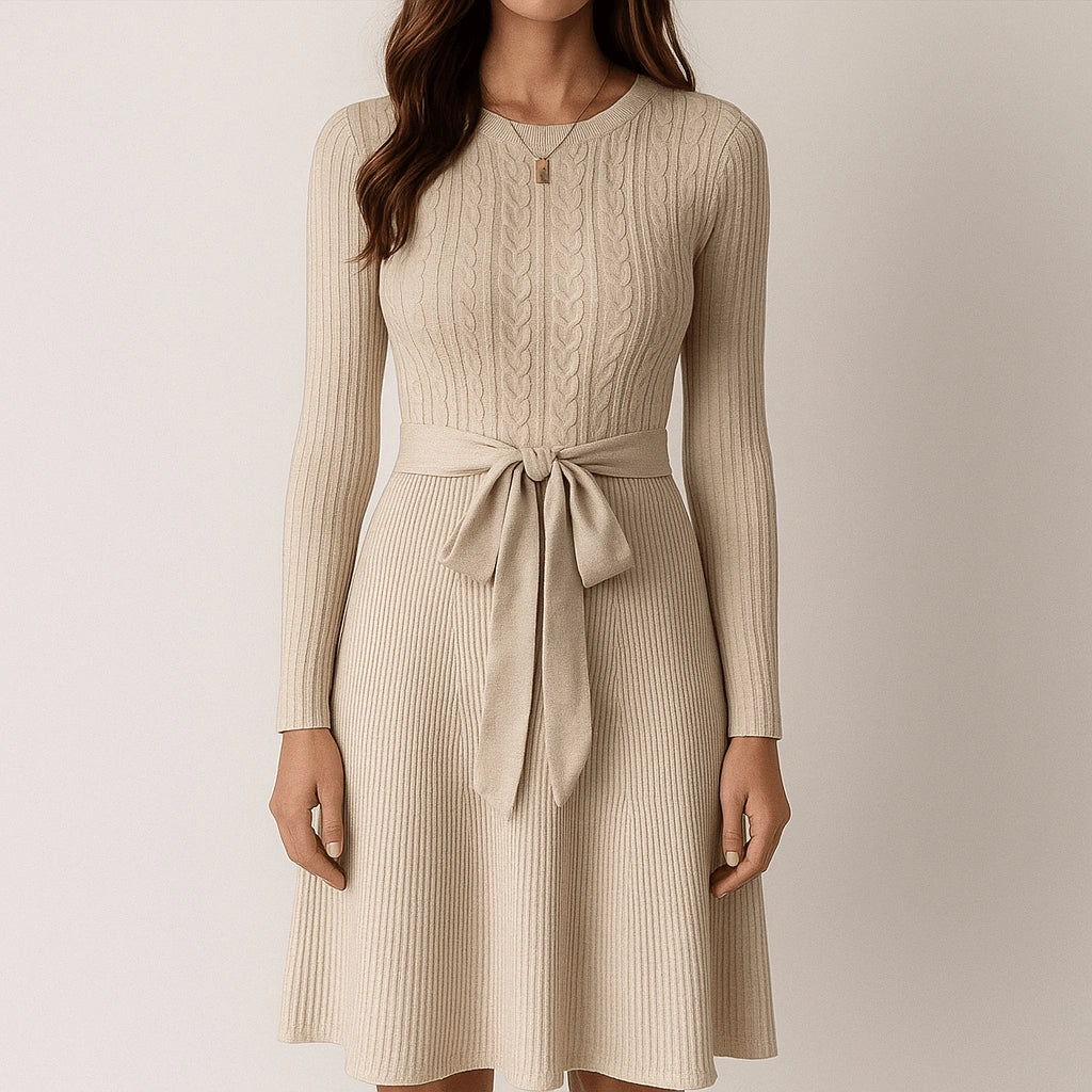 Mara Ladies Wear | Women – Knitted Jumper Dress – Puff Sleeves